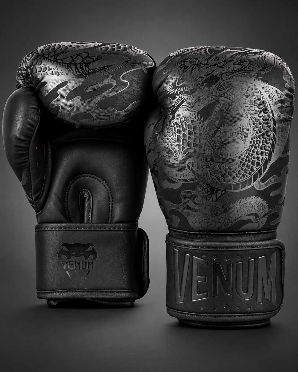 Venum Impact Dragon's Flight Boxing Gloves - Black/Black