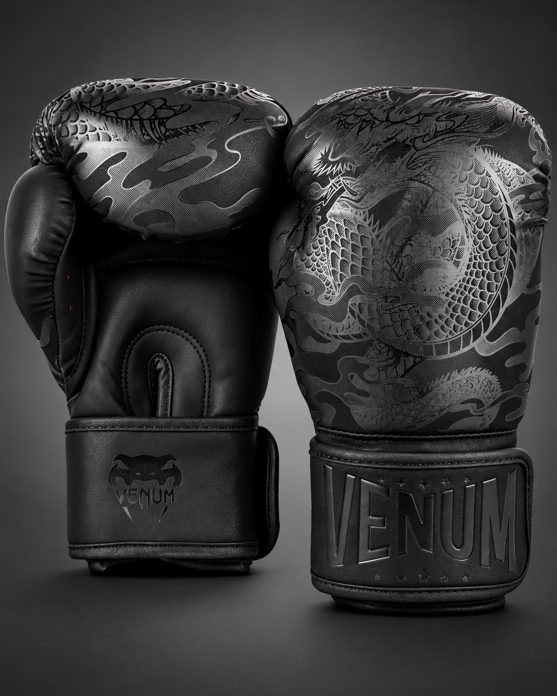 Venum Impact Dragon's Flight Boxing Gloves - Black/Black