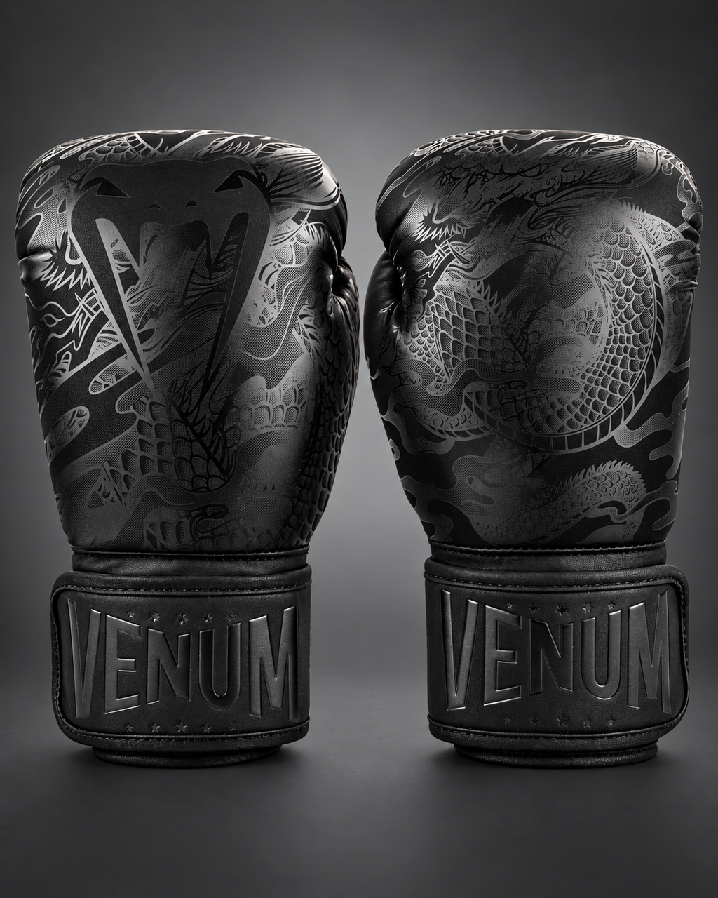 Venum Impact Dragon's Flight Boxing Gloves - Black/Black