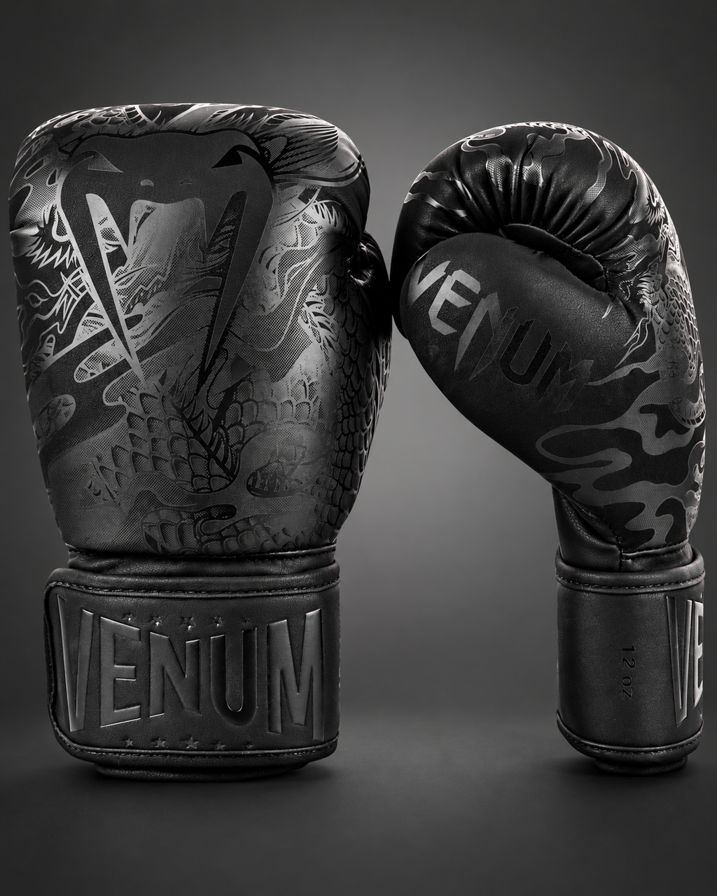 Venum Impact Dragon's Flight Boxing Gloves - Black/Black