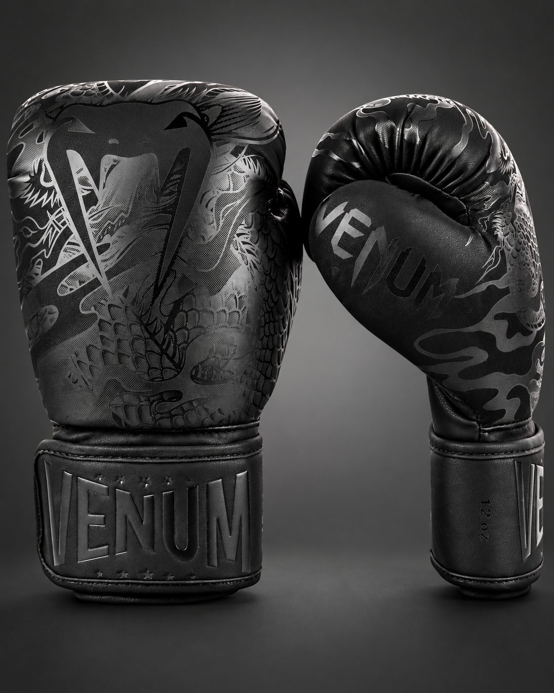 Venum Impact Dragon's Flight Boxing Gloves - Black/Black
