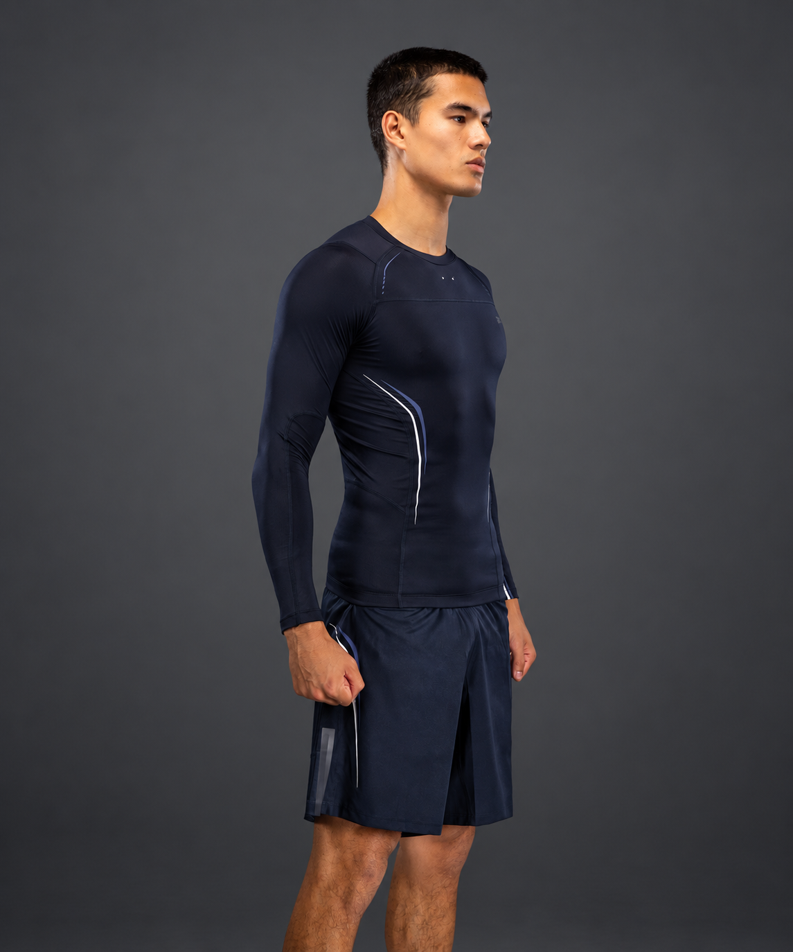 G-Core Long Sleeve Rashguard Navy Blue/White