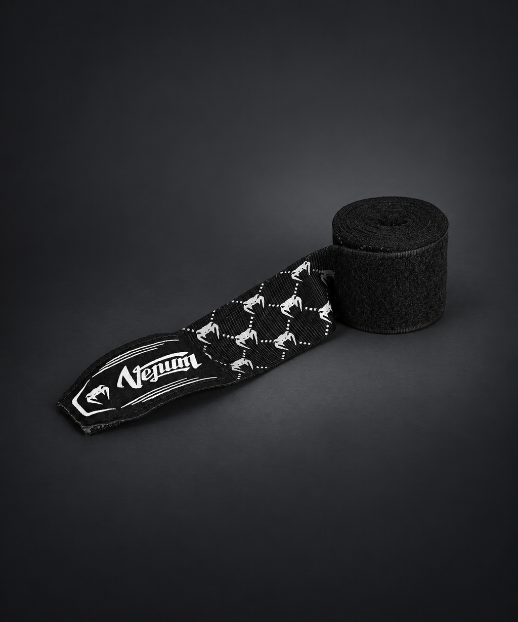 Venum Kontact Evo Monogram Boxing Hand Wraps - Black/White - 2.5M
