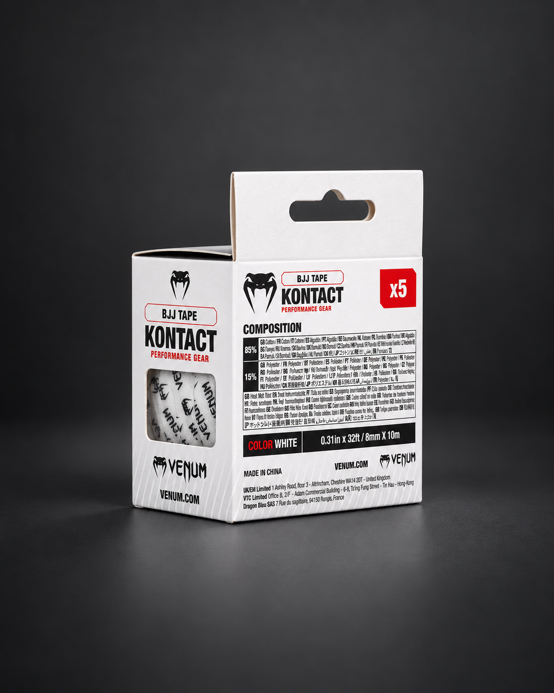 Venum Kontact BJJ Finger Tape - White/Black