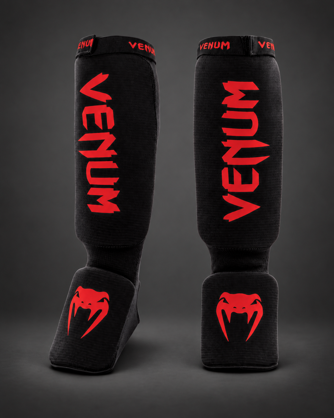 Venum Kontact Shin Guards - Red