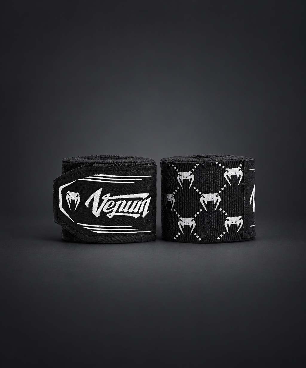Venum Kontact Evo Monogram Boxing Hand Wraps - Black/White - 2.5M