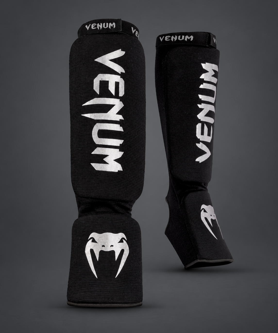 Venum Kontact Shin Guards - Black/Silver