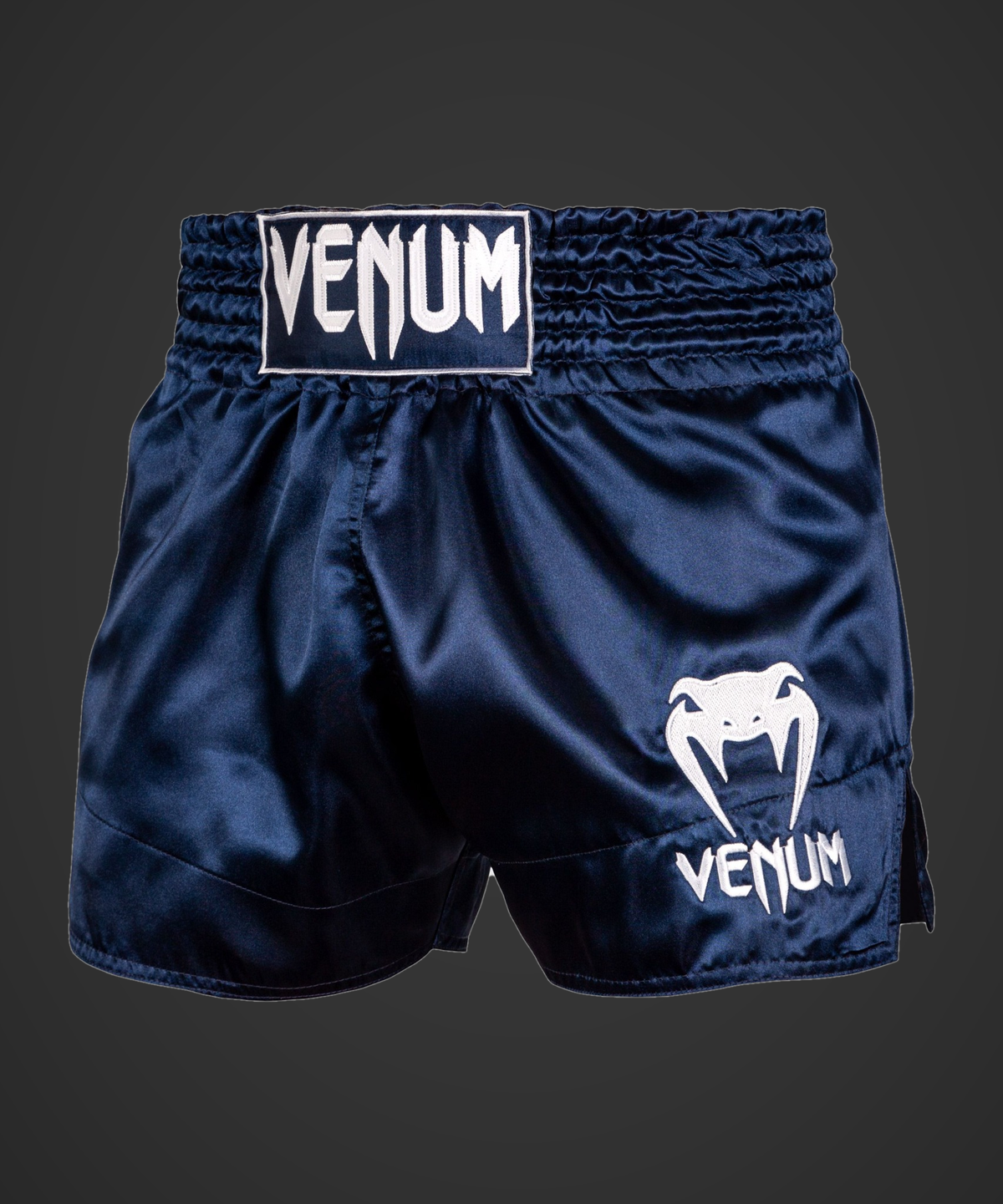 Venum Classic Muay Thai Shorts - Navy Blue/White