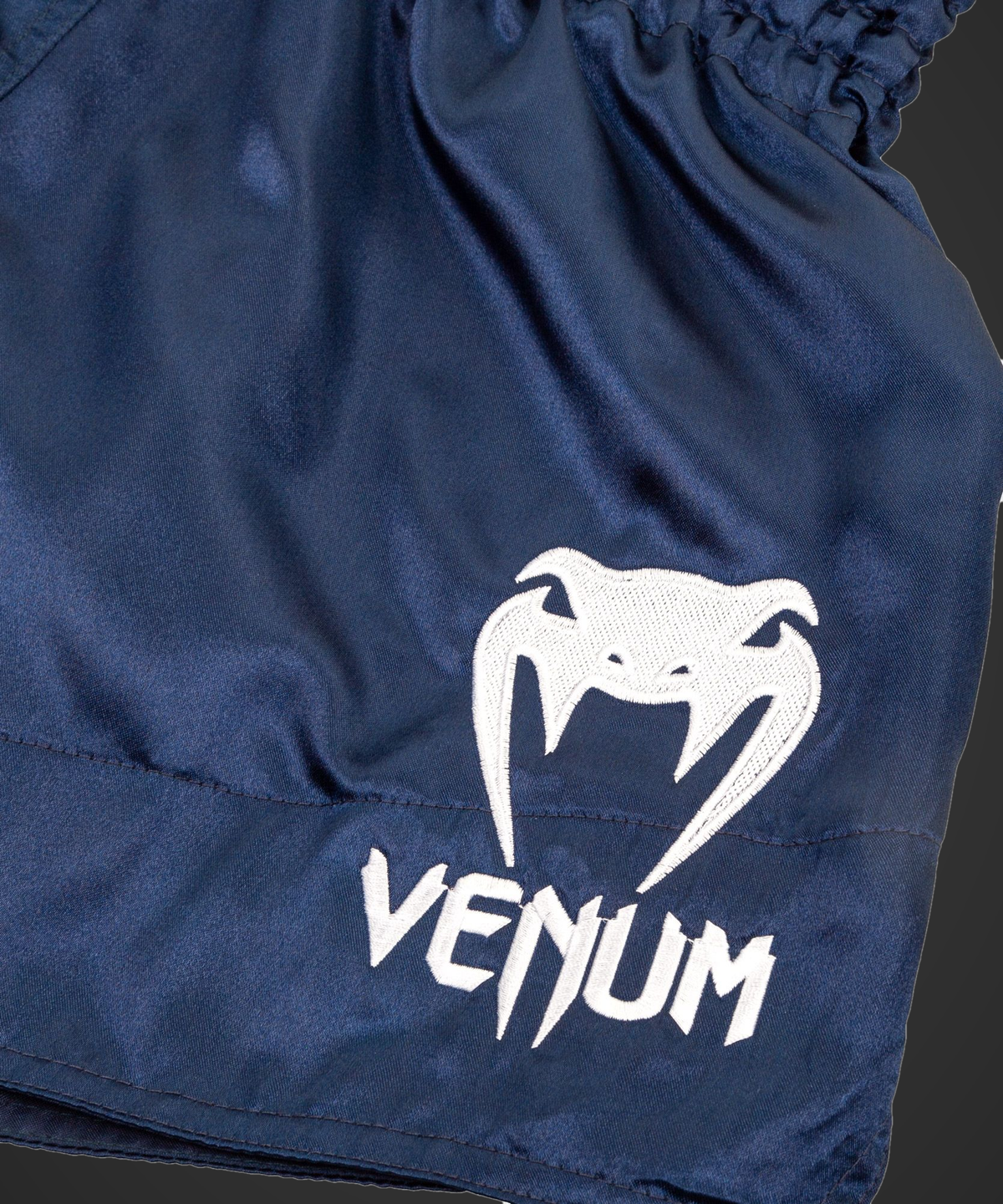 Venum Classic Muay Thai Shorts - Navy Blue/White